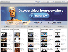 Tablet Screenshot of beta.mefeedia.com
